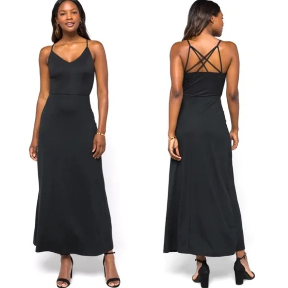chinese dress ladies Ayesha Knit Maxi Gown - Black | 3XL - 56 | Knit Blend | Stretchy, Warm, Knit Embossed Design, Long Sleeve, Round Collar | Clothing main image 1